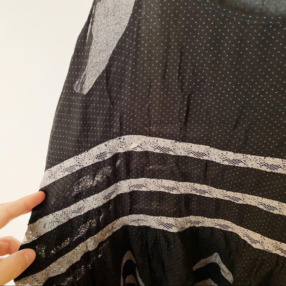 Free People Trapeze Ruffle Tank Tunic with dot and lace detail - Picture 5 of 8